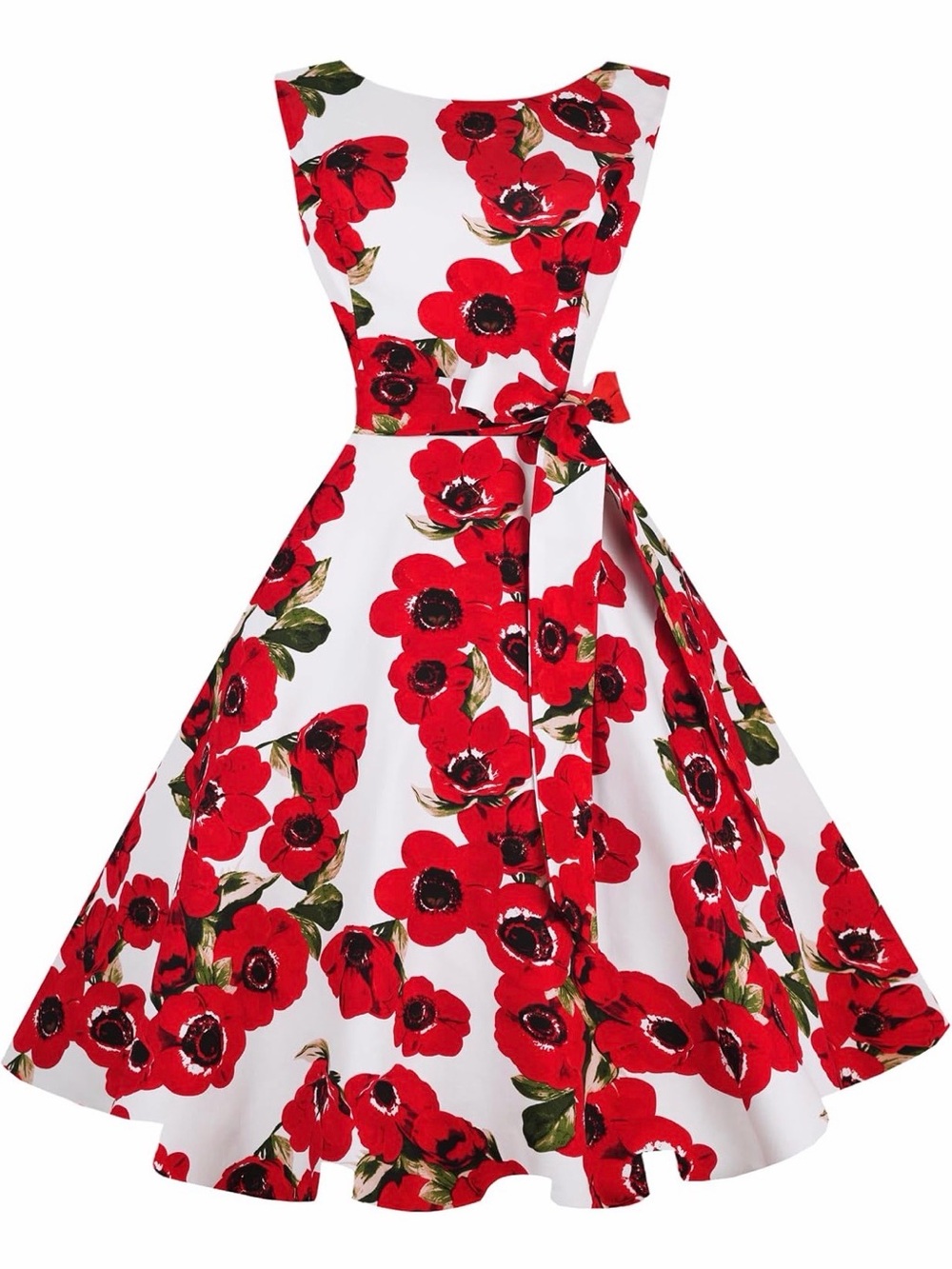 A118 Hanpceirs Boatneck Sleeveless Swing Vintage 1950s Cocktail XL Dress NWT